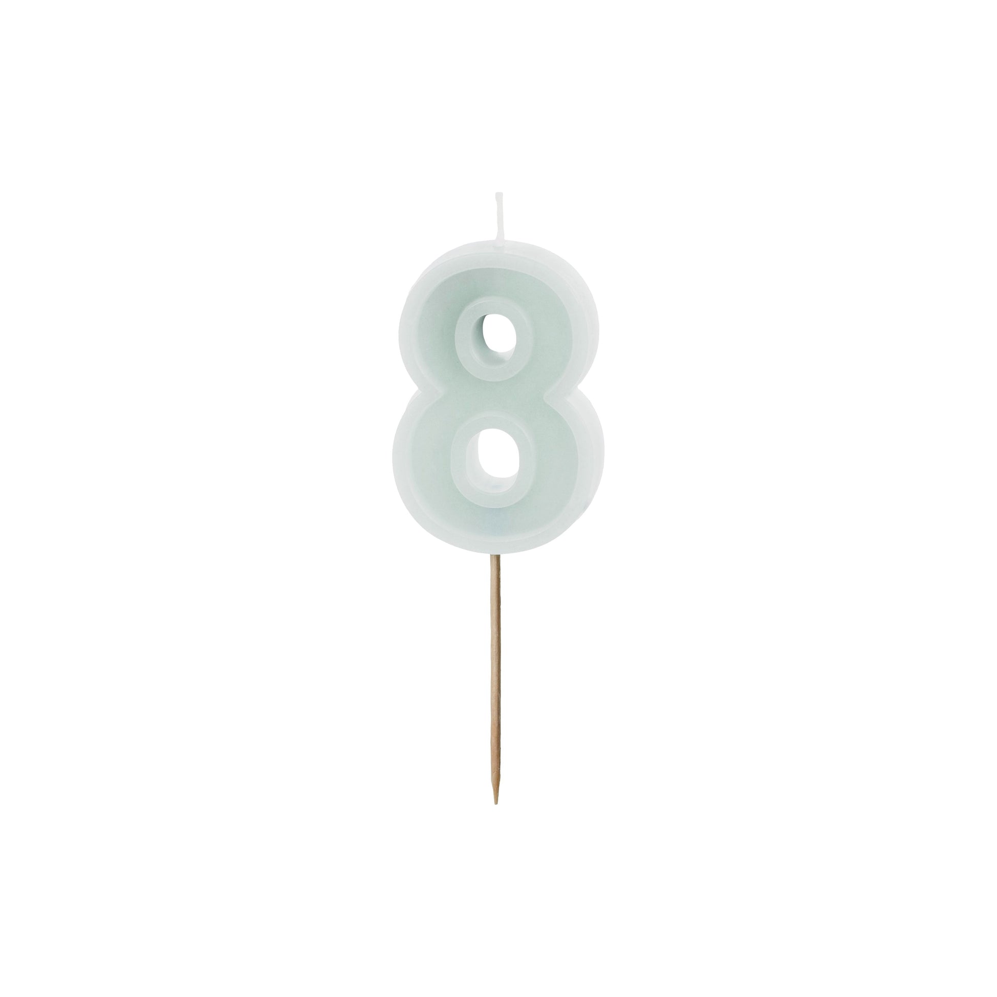 Light Mint Birthday Candle number 8