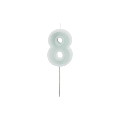 Light Mint Birthday Candle number 8