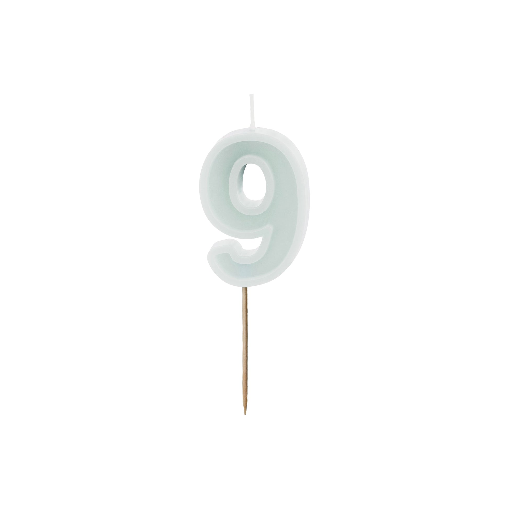 Light Mint Birthday Candle number 9