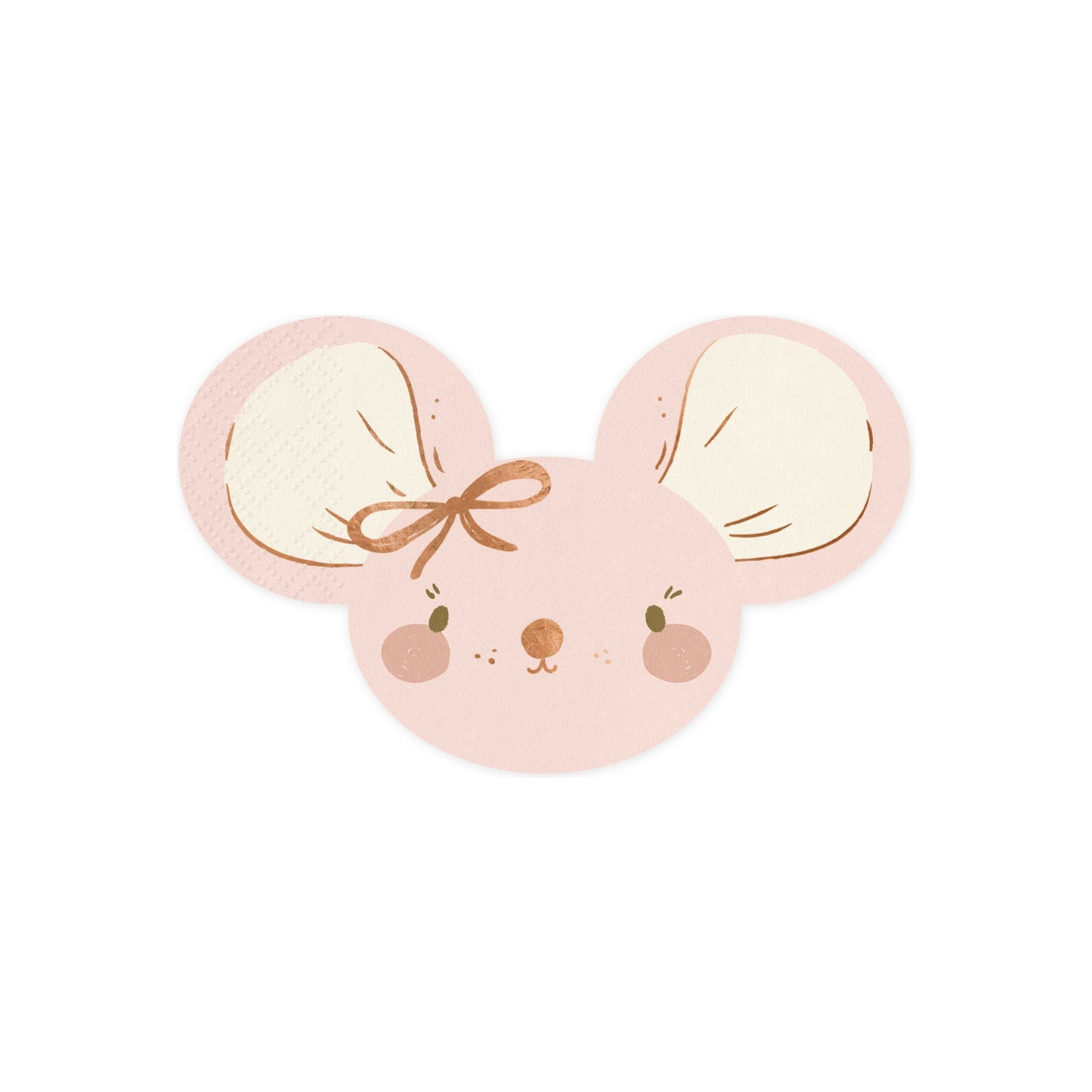 Pink mouse-shaped paper napkins – cute table accessory for Welcome to the World baby shower
