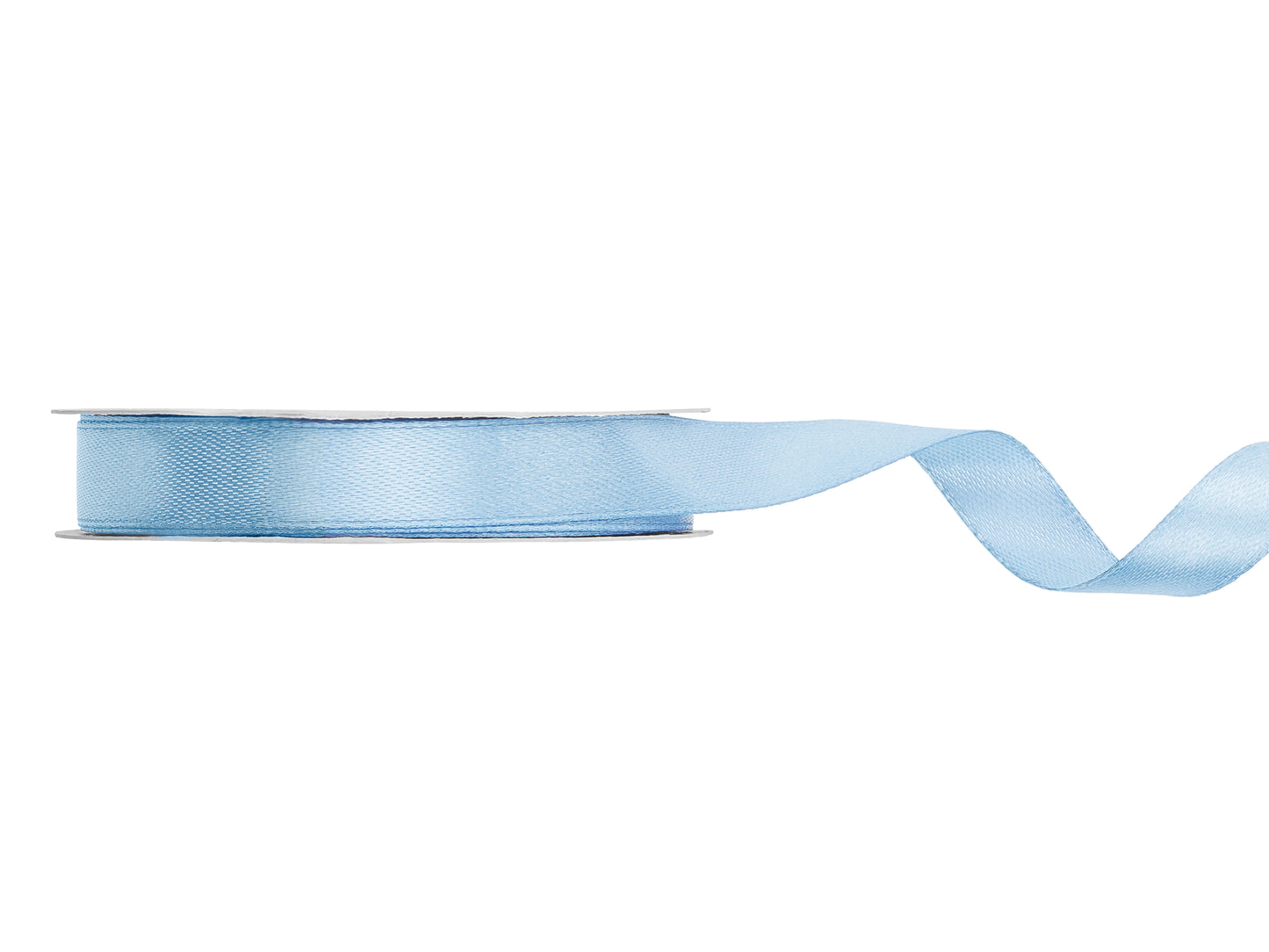 Light blue ribbon on a white background