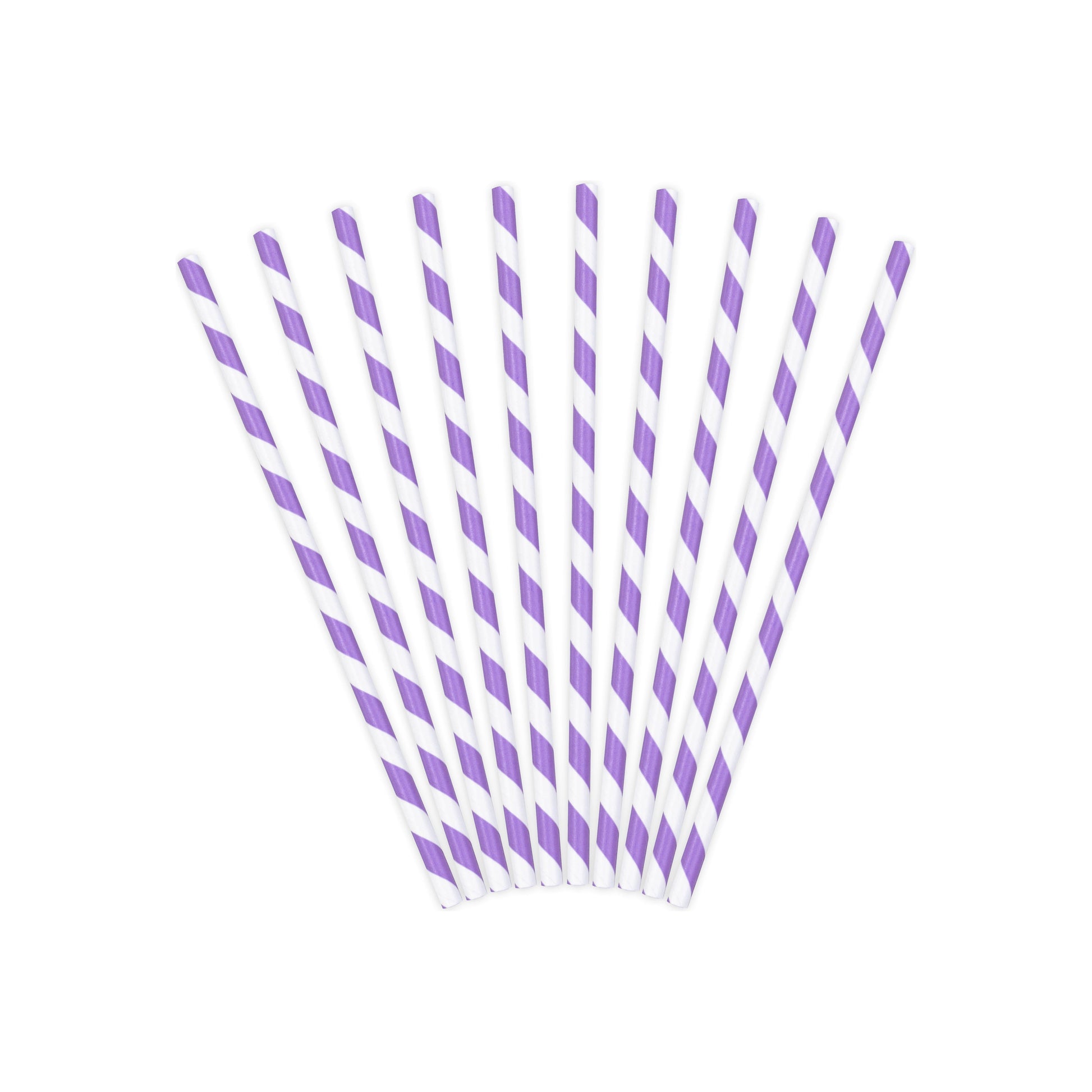 Lilac Striped Paper Straws