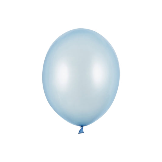 Metallic baby blue latex balloon 30 cm – strong pastel balloon for birthday party or baby shower decoration