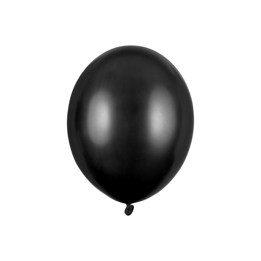 Metallic black latex balloon 30 cm – elegant strong balloon for modern party or Halloween decor