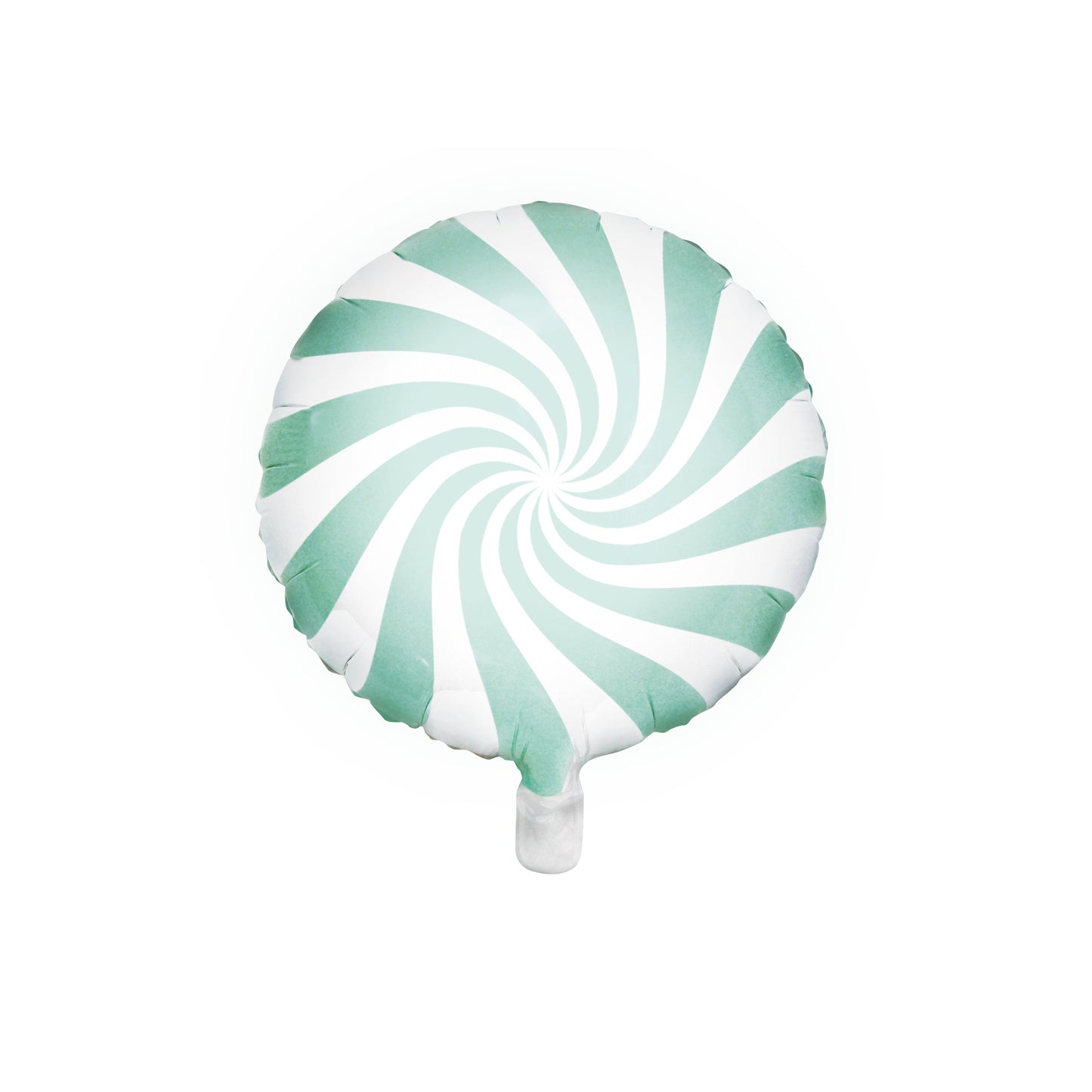 candy balloon with green and white spiral pattern on a white background