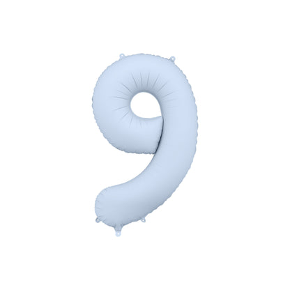 Misty Blue Number 9 Foil Balloon – Birthday Party Decoration