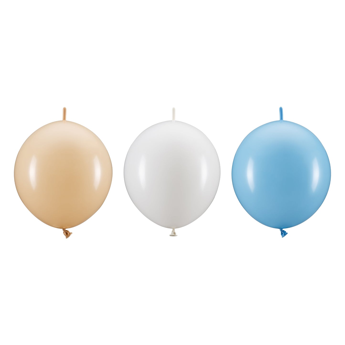 Mixed color linking balloon for kids birthday party - beige, white, blue