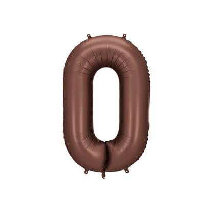 Mocha Number 0 Foil Balloon – Birthday Party Decoration