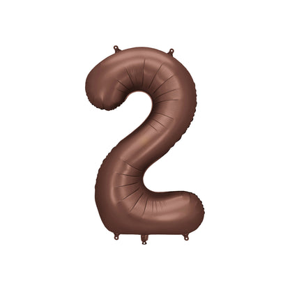 Mocha Number 2 Foil Balloon – Birthday Party Decoration