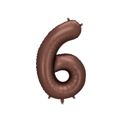 Mocha Number 6 Foil Balloon – Birthday Party Decoration