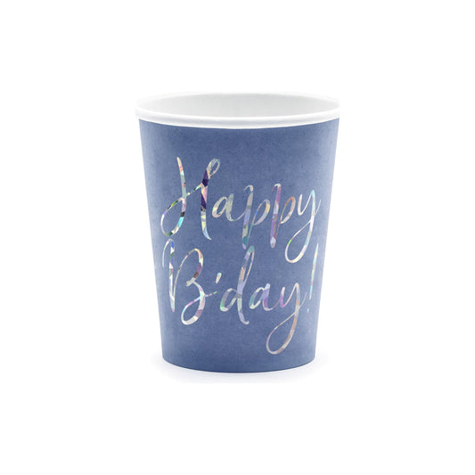 Navy Blue Happy Birthday Paper Cups