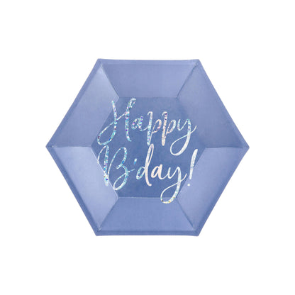 Navy Blue Happy Birthday Paper Plates