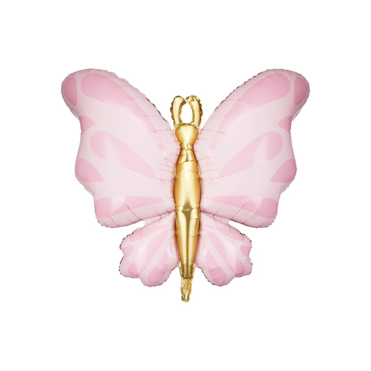Pink butterfly foil balloon for unicorn birthday party decoration