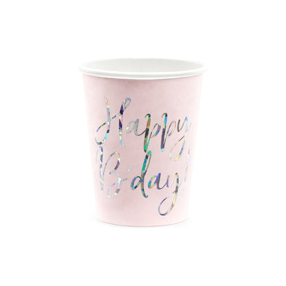 Pink Happy Birthday Paper Cups