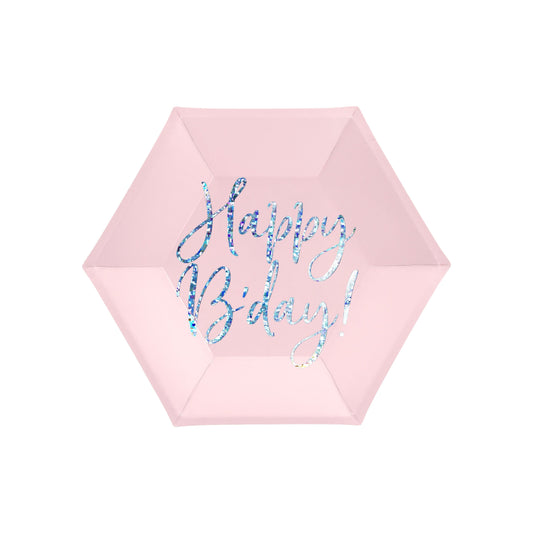 Pink Happy Birthday Paper Plates
