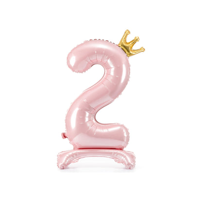 Pink Standing Foil Number Balloon for kids birthday party