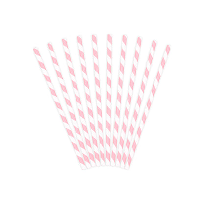 Pink Striped Paper Straws