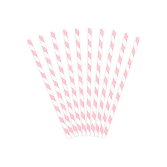 Pink Striped Paper Straws