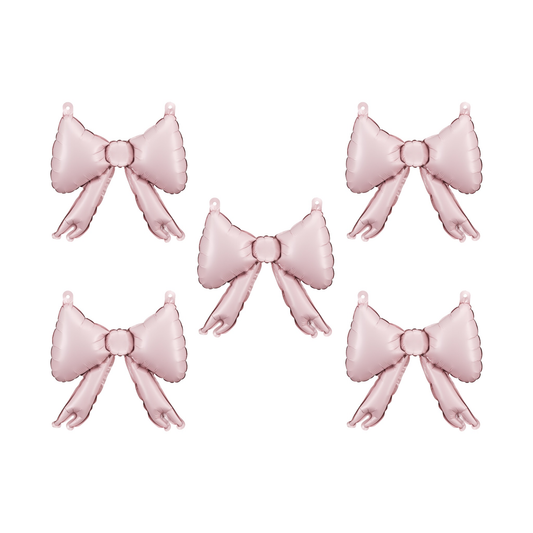 Light Pink Bow Foil Balloons Set for kids birthday party