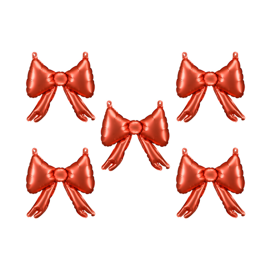 Red Bow Foil Balloons Set for kids birthday party