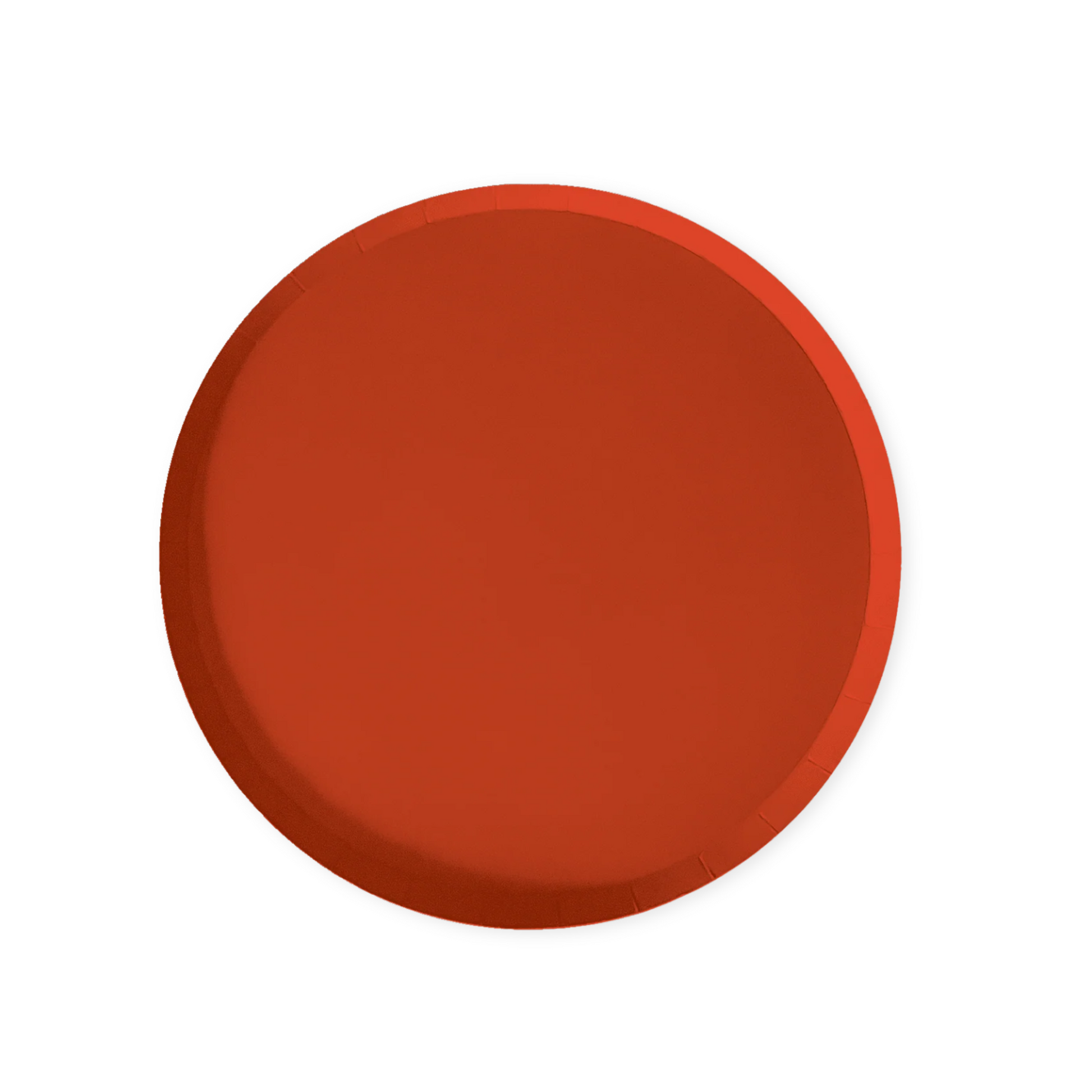 Red paper plate on a white background