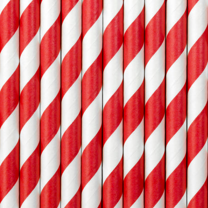 Red Striped Paper Straws