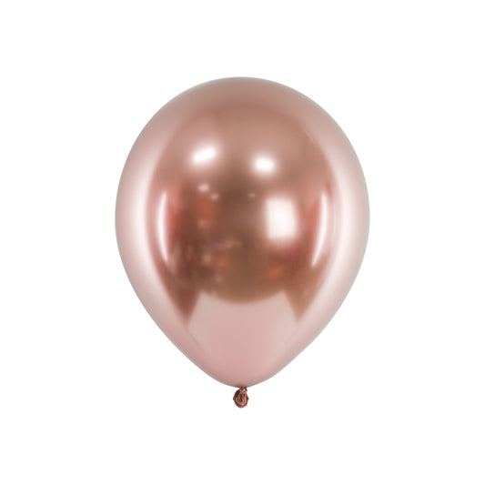 Rose gold glossy balloons for kids birthday party