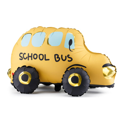 School bus standing foil balloon – yellow kids party decoration, school theme balloon