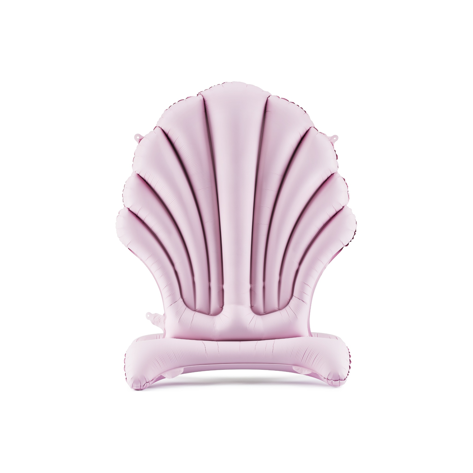 Pink foil balloon shaped like a seashell — elegant ocean or mermaid party decoration.