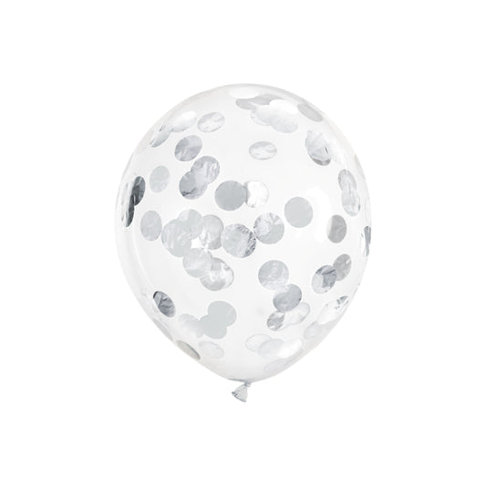 Silver circle confetti balloon for kids birthday party