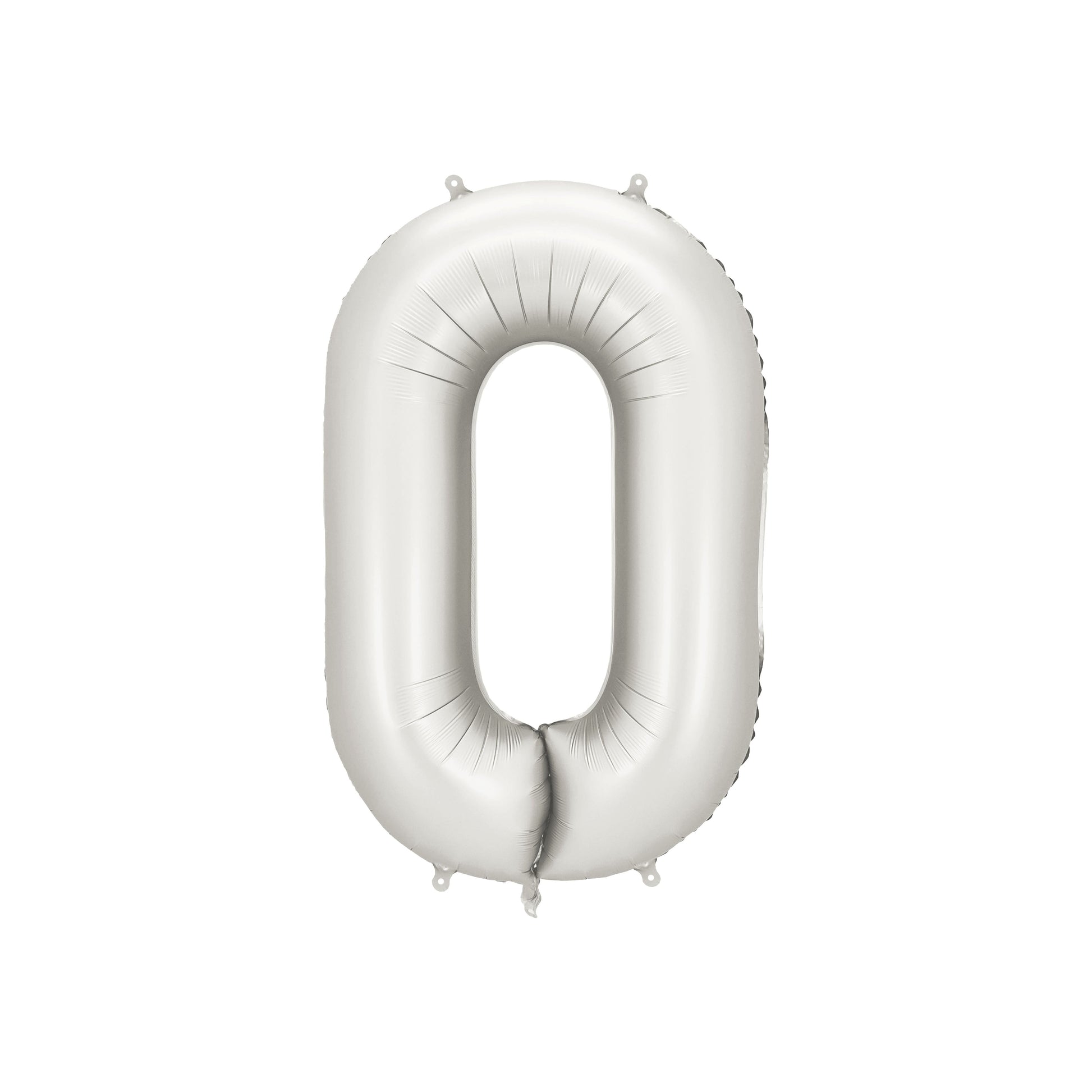 Silver Number 0 Foil Balloon – Birthday Party Decoration