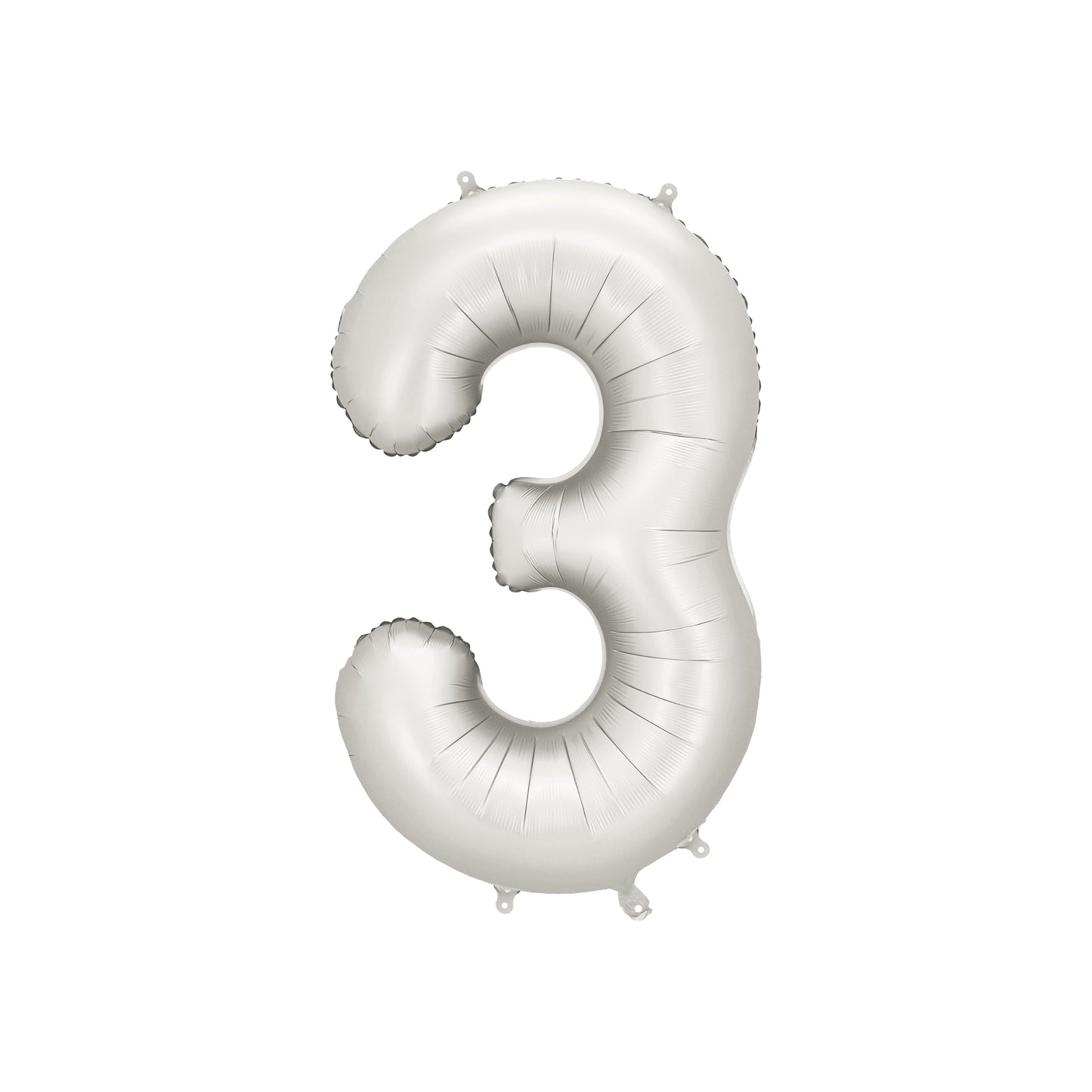 Silver Number 3 Foil Balloon – Birthday Party Decoration