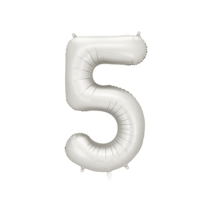 Silver Number 5 Foil Balloon – Birthday Party Decoration