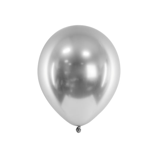Silver glossy balloons for kids birthday party