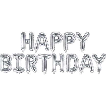 Silver Happy Birthday Foil Balloon