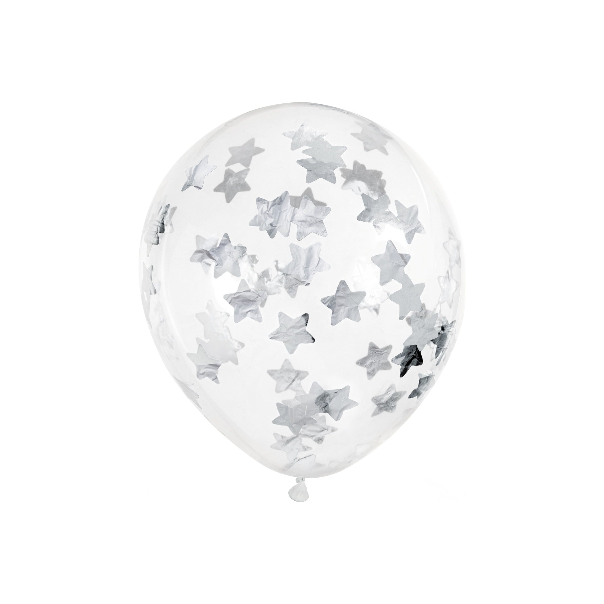 Silver star confetti balloon for kids birthday party