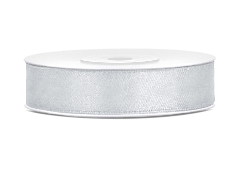 silver ribbon roll on a white background