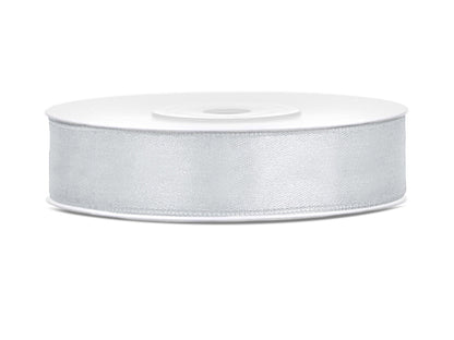 silver ribbon roll on a white background
