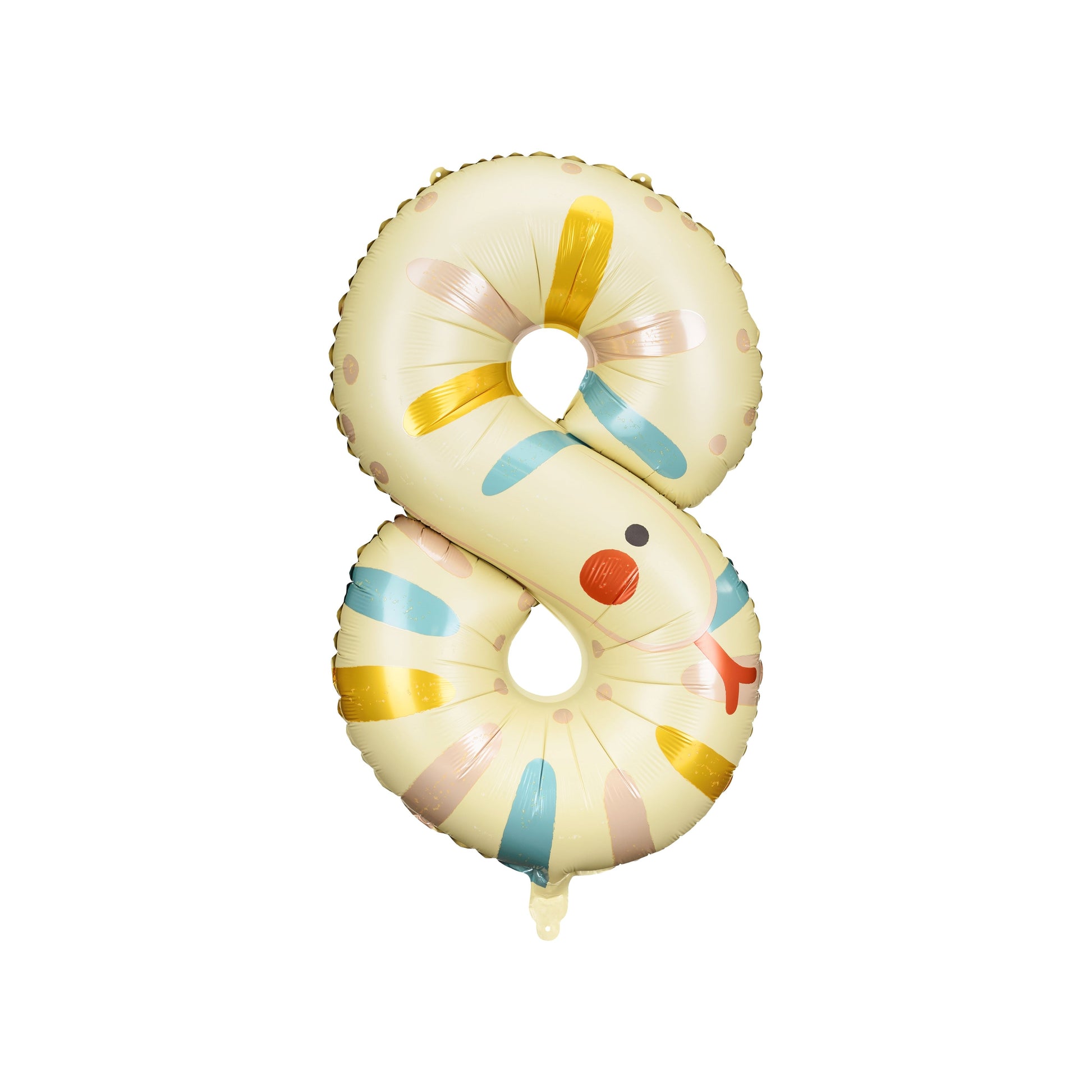 Snake-shaped number 8 foil balloon with fun green pattern