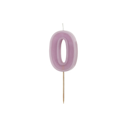 Violet Birthday Candle number 0