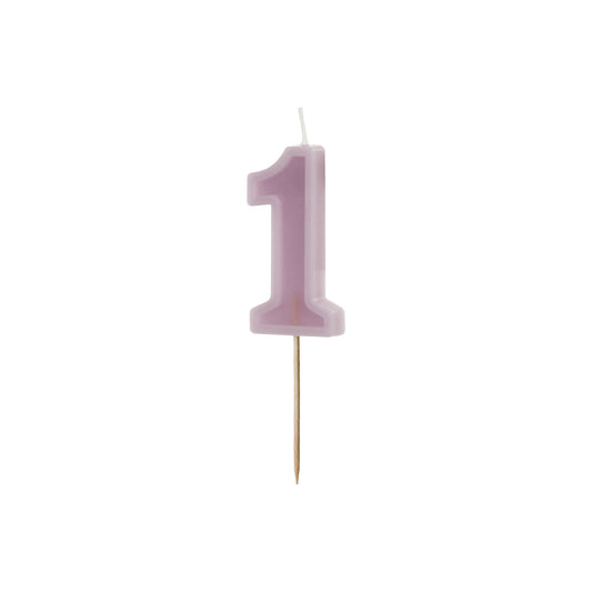 Violet Birthday Candle number 1