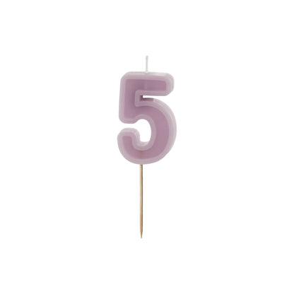 Violet Birthday Candle number 5