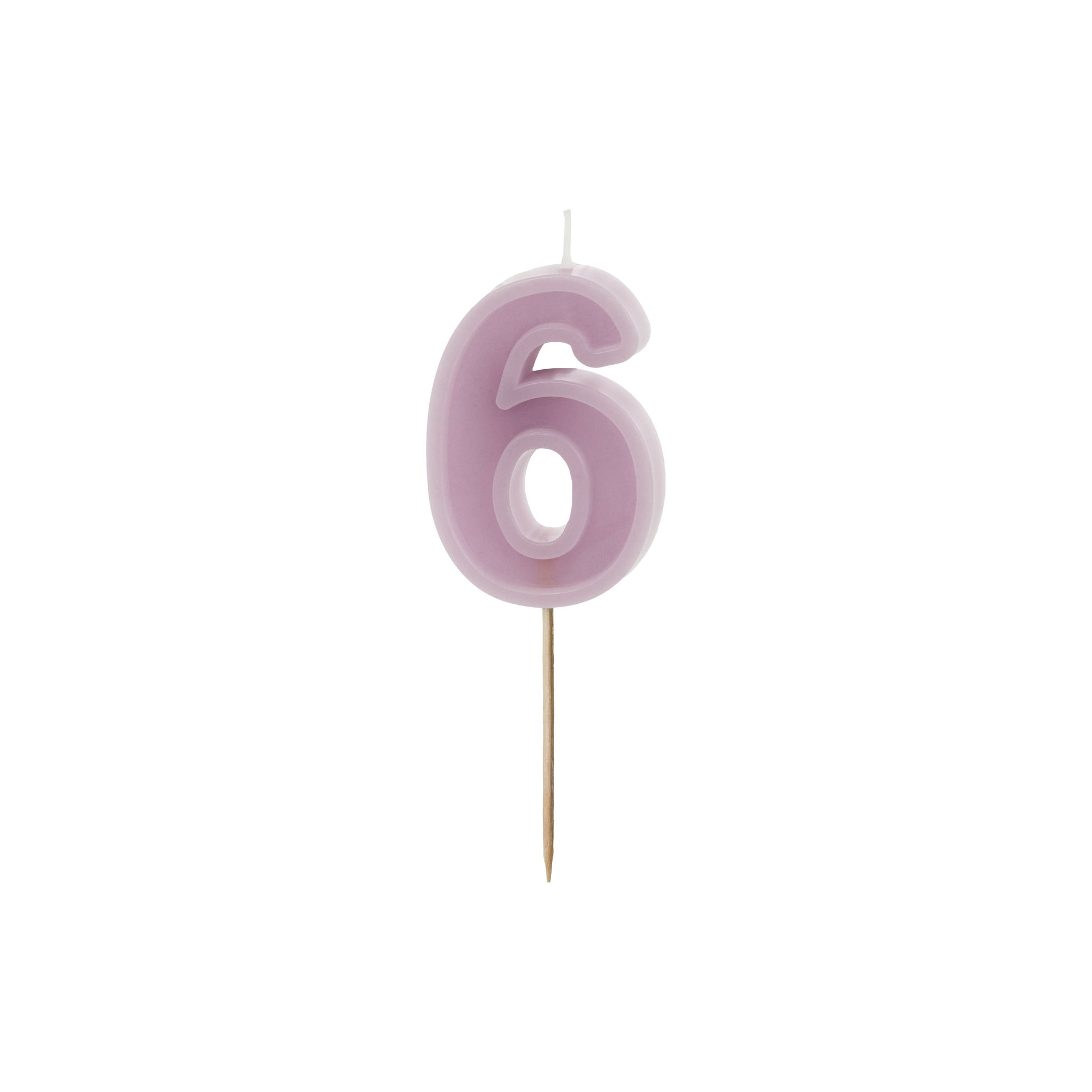 Violet Birthday Candle number 6