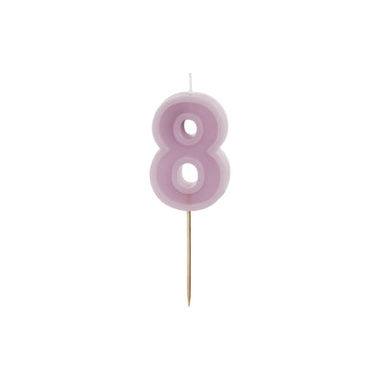 Violet Birthday Candle number 8