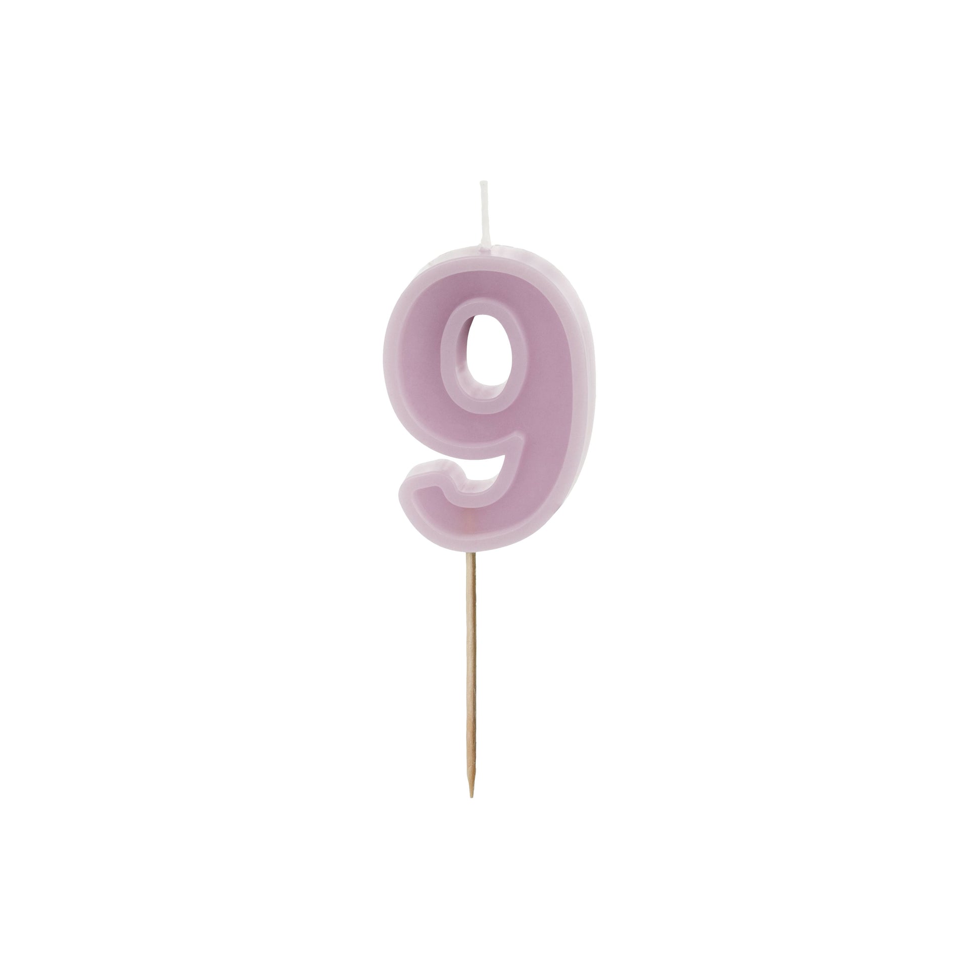 Violet Birthday Candle number 9
