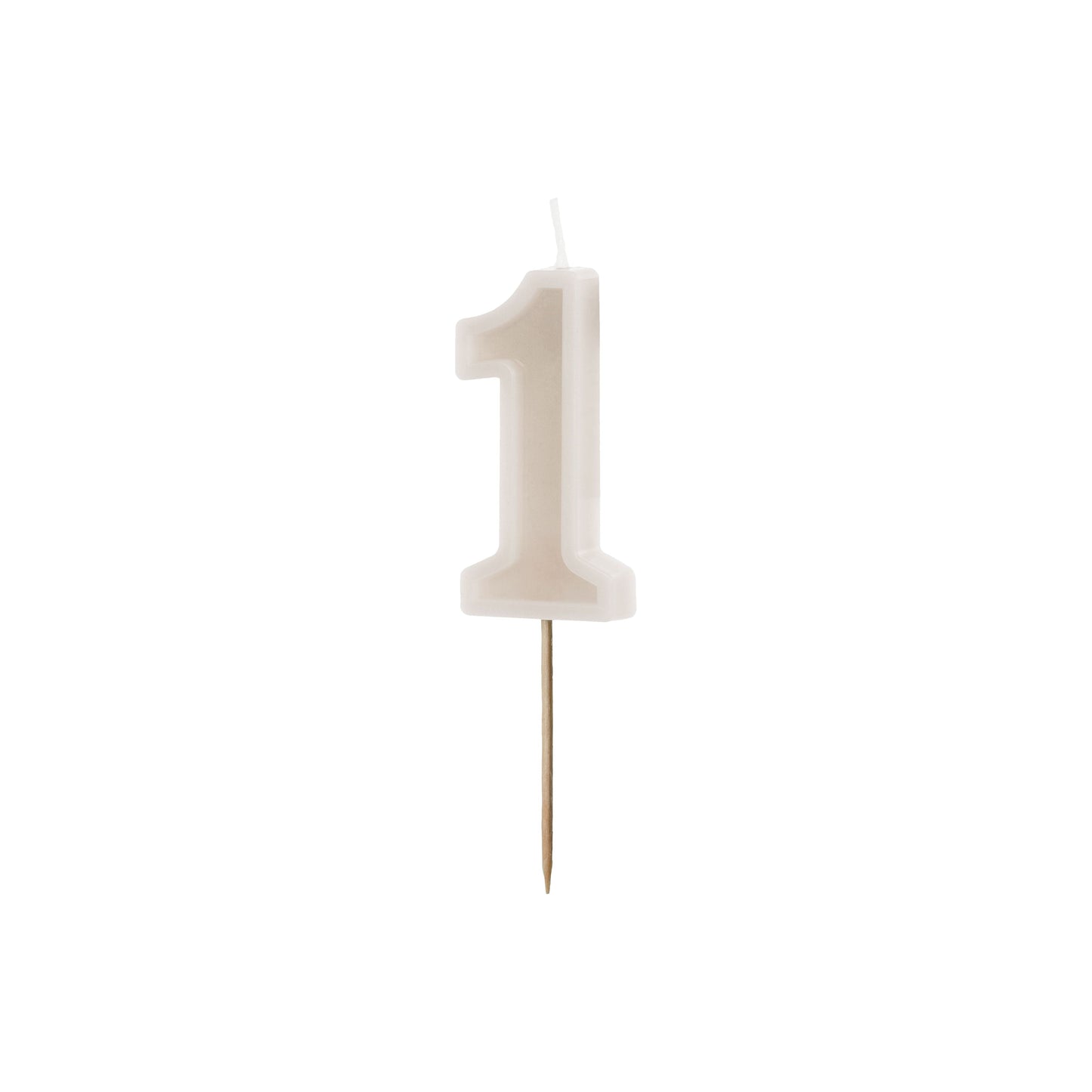 Warm Grey Birthday Candle number 1