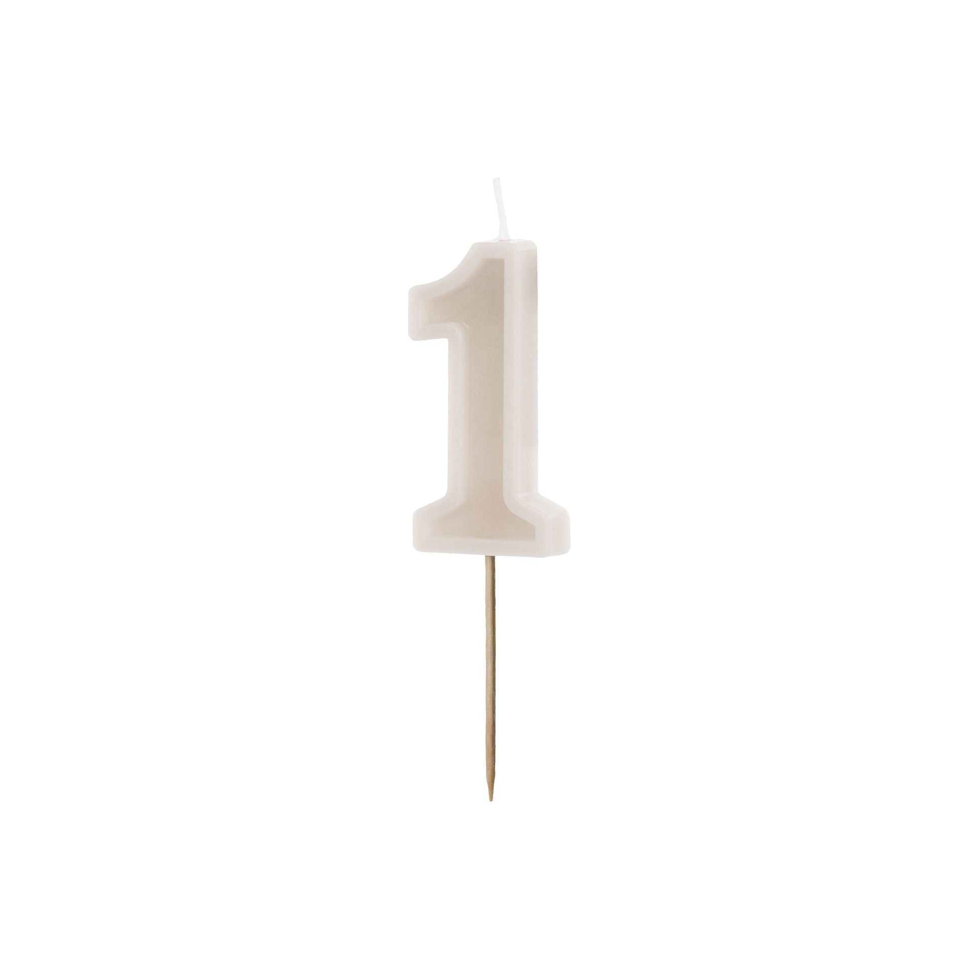 Warm Grey Birthday Candle number 1