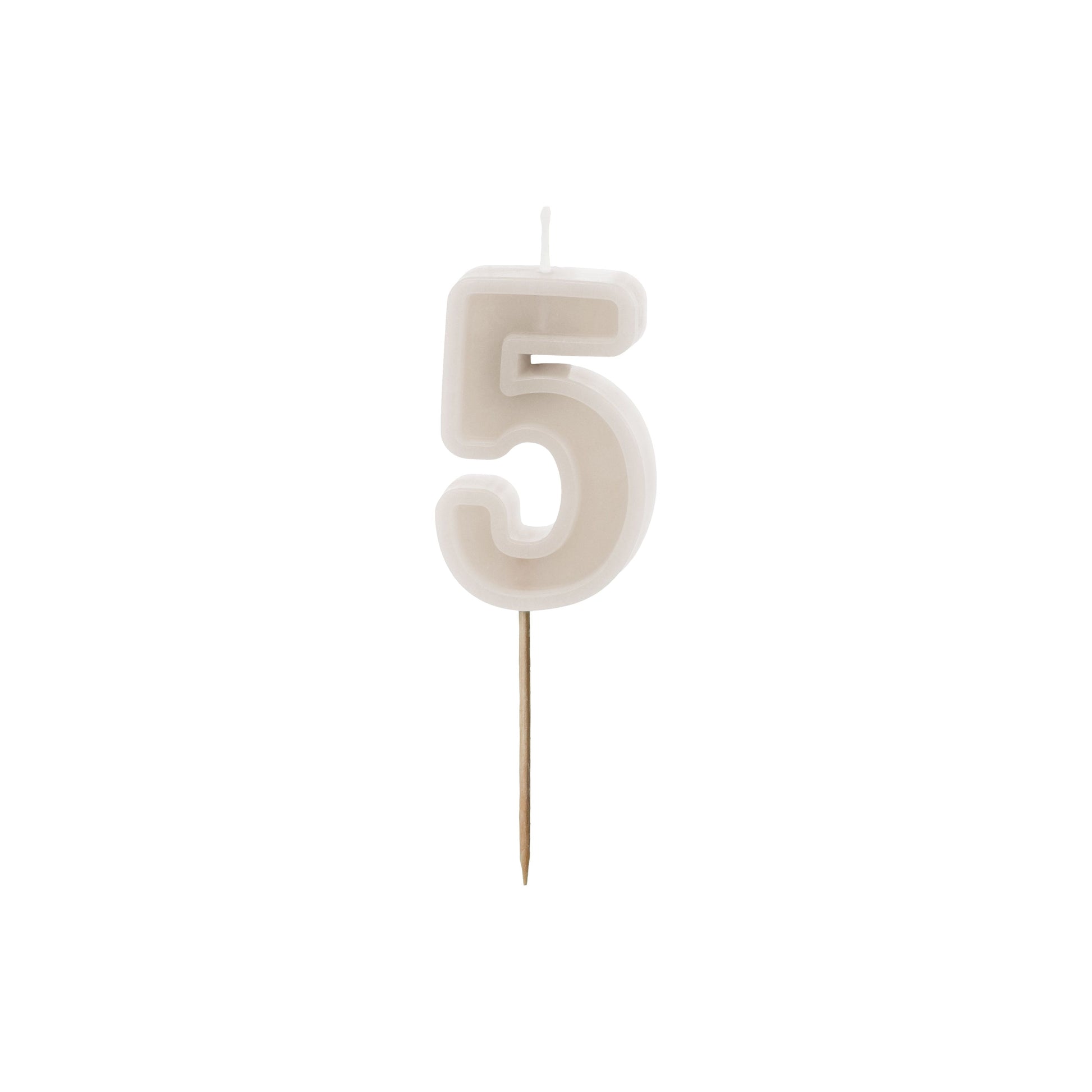 Warm Grey Birthday Candle number 5