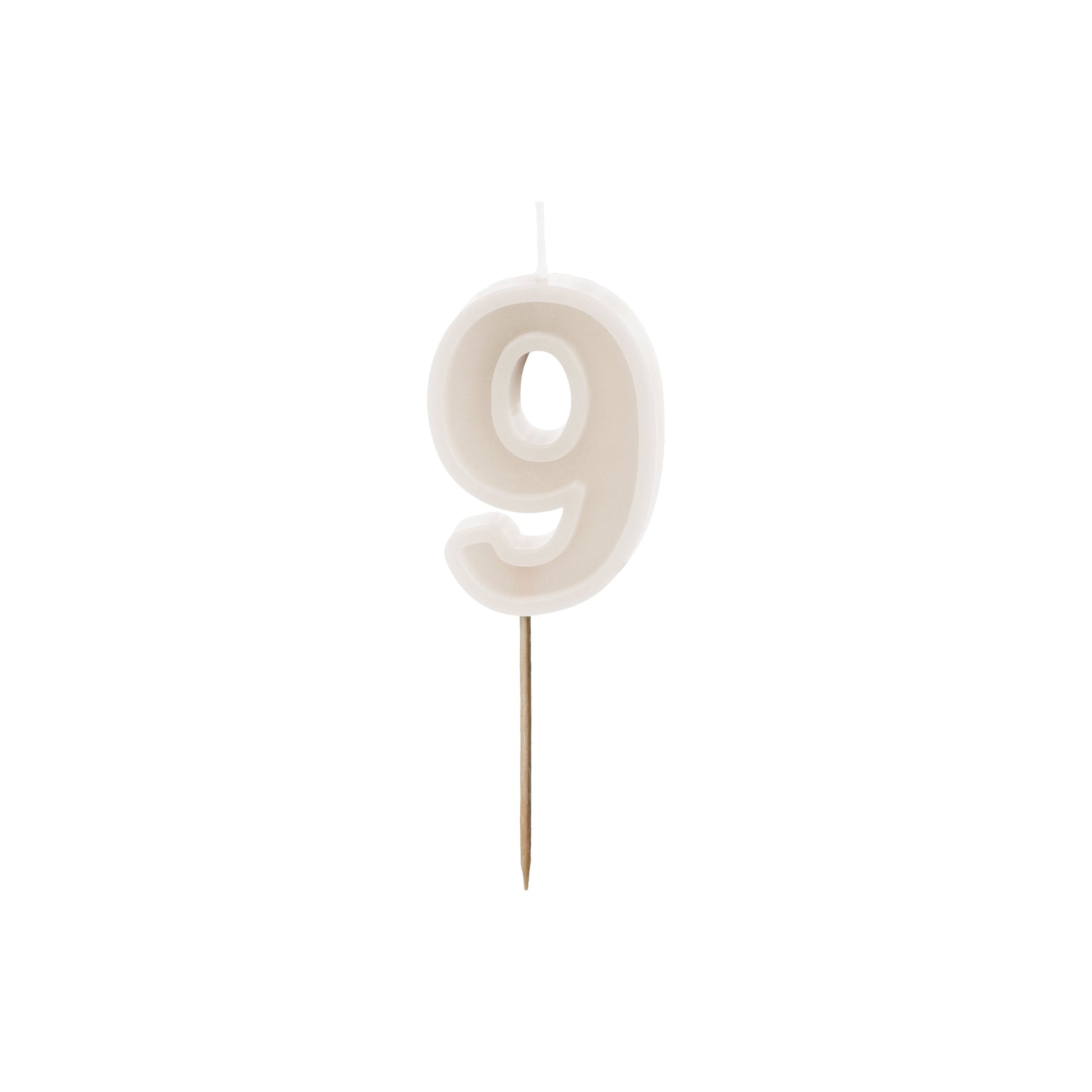 Warm Grey Birthday Candle number 9