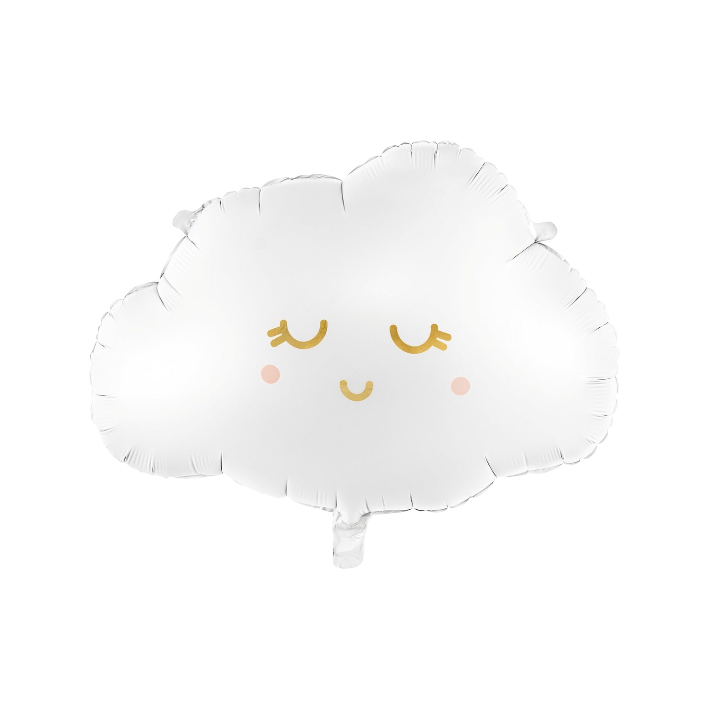 White cloud foil balloon with sleepy eyes – dreamy party decoration for baby shower or nursery